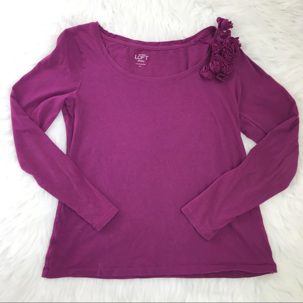3/20$ - LOFT Purple Magenta Longsleeve with Floral